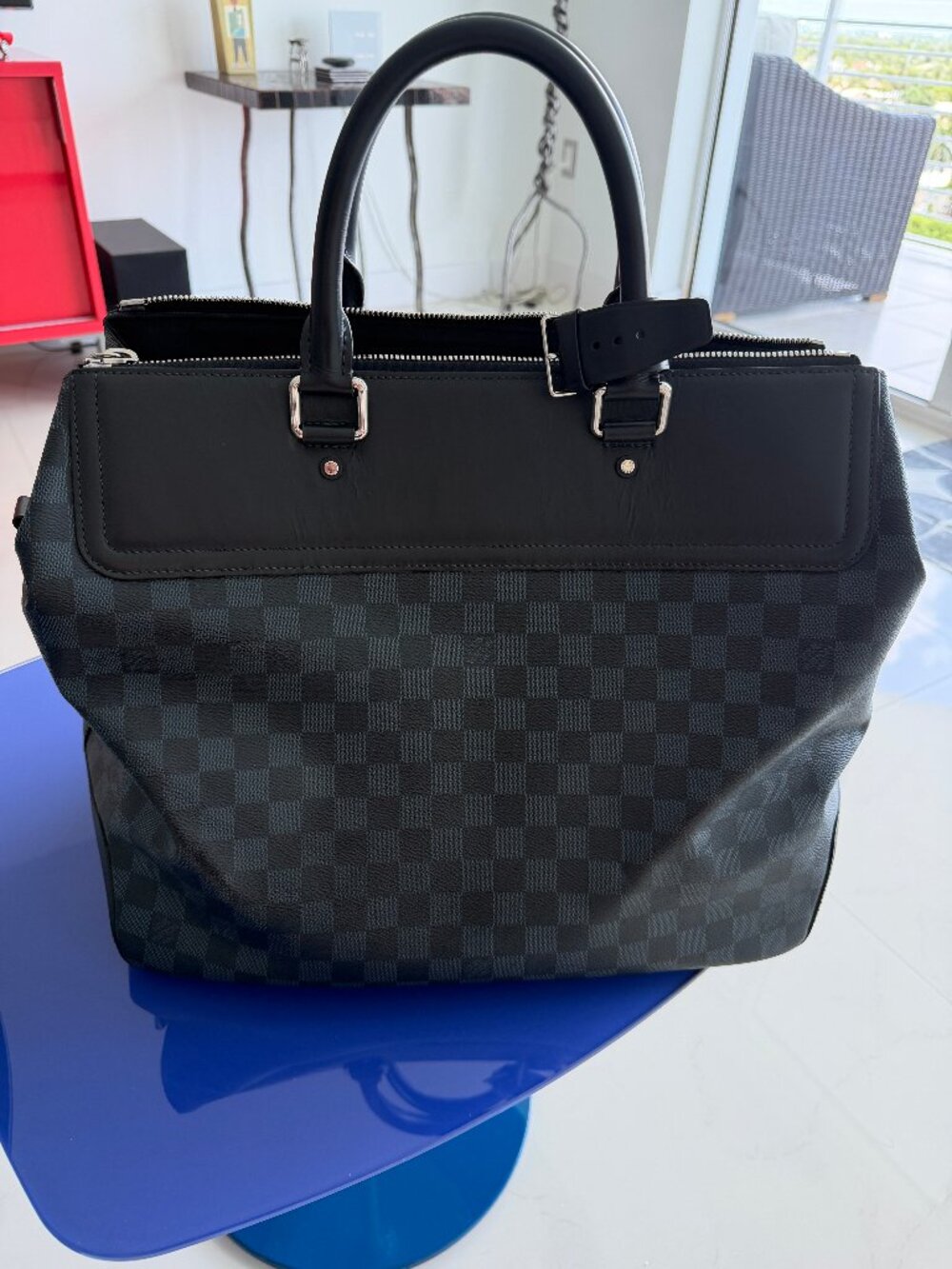 Louis Vuitton Damier Cobalt Greenwich PM  Messenger (Black/Midnight Blue)